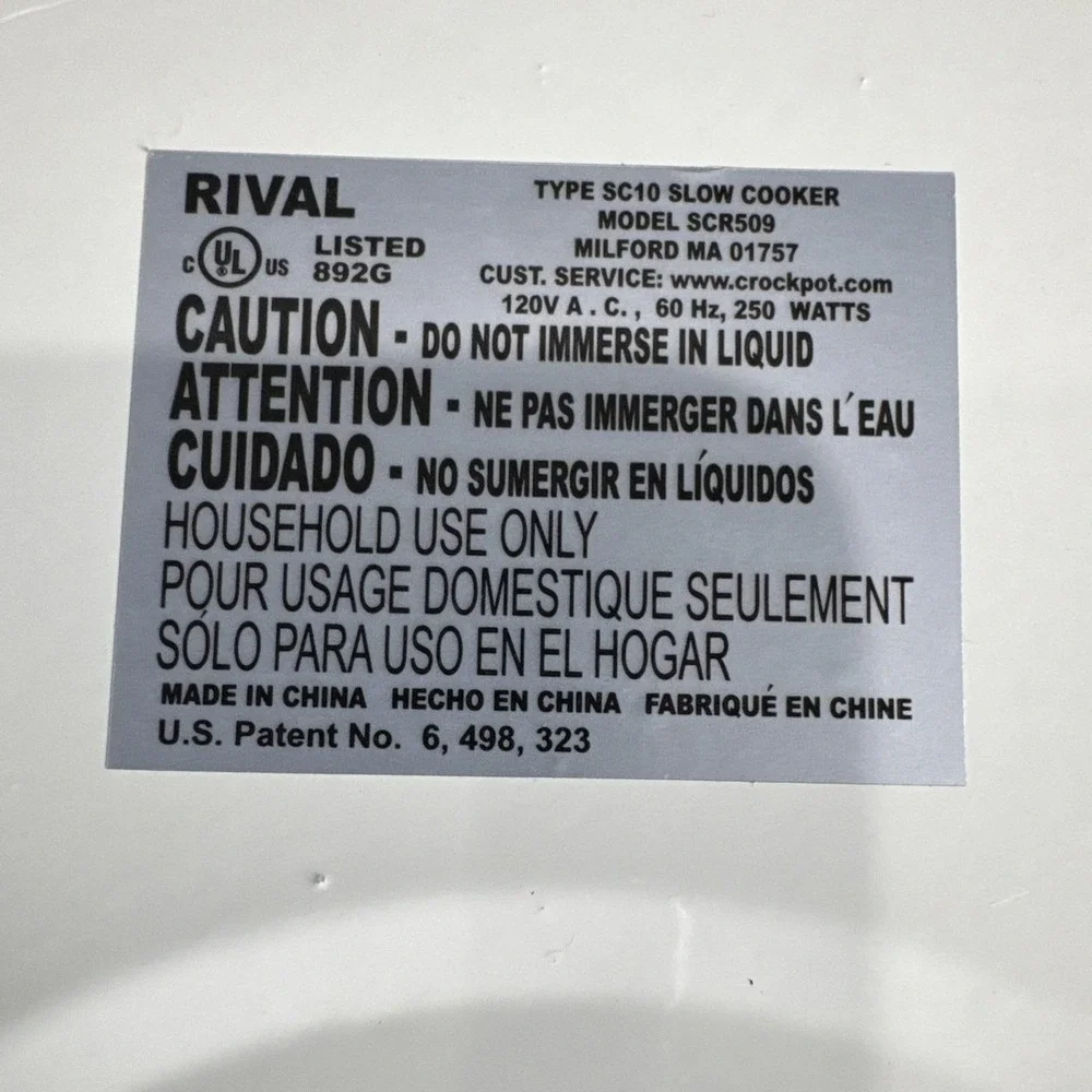 Rival Slow Cooker CrockPot Stoneware Summer Fruit Pattern 3355 5qt  Model SCR509